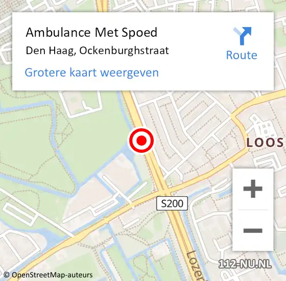 Locatie op kaart van de 112 melding: Ambulance Met Spoed Naar Den Haag, Ockenburghstraat op 25 januari 2018 18:24