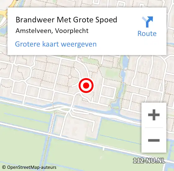 Locatie op kaart van de 112 melding: Brandweer Met Grote Spoed Naar Amstelveen, Voorplecht op 25 januari 2018 19:33