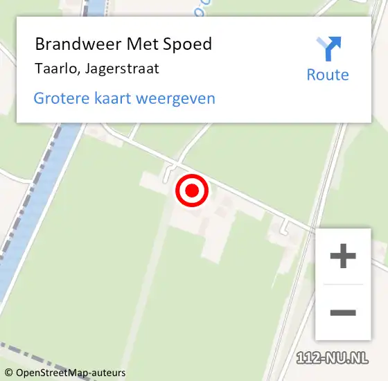 Locatie op kaart van de 112 melding: Brandweer Met Spoed Naar Taarlo, Jagerstraat op 26 januari 2018 07:42