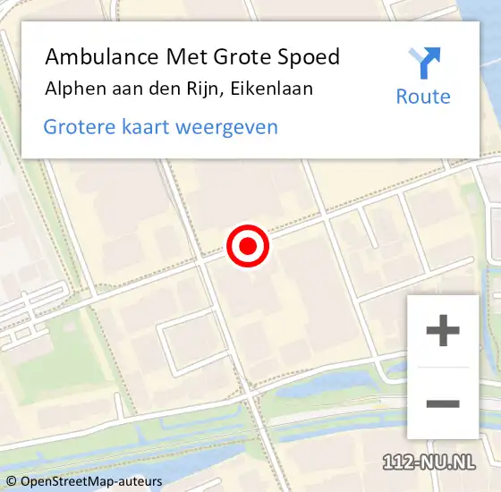 Locatie op kaart van de 112 melding: Ambulance Met Grote Spoed Naar Alphen aan den Rijn, Eikenlaan op 26 januari 2018 08:50