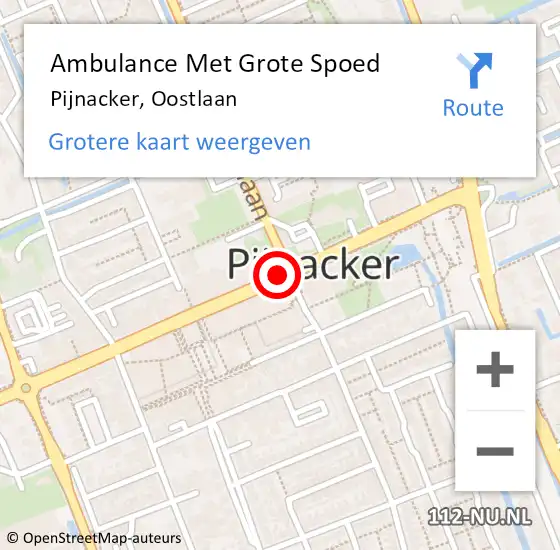 Locatie op kaart van de 112 melding: Ambulance Met Grote Spoed Naar Pijnacker, Oostlaan op 26 januari 2018 16:08