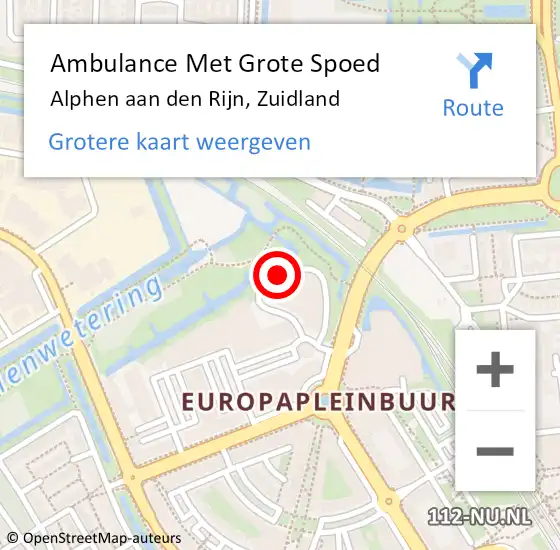 Locatie op kaart van de 112 melding: Ambulance Met Grote Spoed Naar Alphen aan den Rijn, Zuidland op 26 januari 2018 16:31