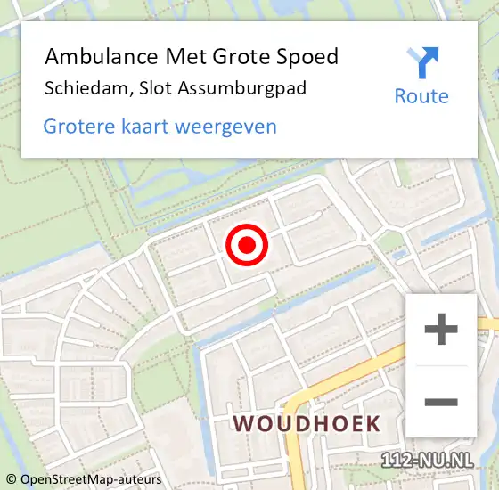 Locatie op kaart van de 112 melding: Ambulance Met Grote Spoed Naar Schiedam, Slot Assumburgpad op 26 januari 2018 22:01