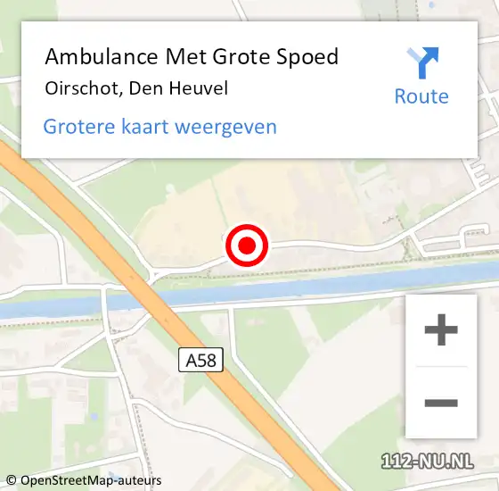 Locatie op kaart van de 112 melding: Ambulance Met Grote Spoed Naar Oirschot, Den Heuvel op 27 januari 2018 10:06