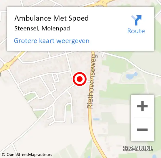 Locatie op kaart van de 112 melding: Ambulance Met Spoed Naar Steensel, Molenpad op 27 januari 2018 11:14
