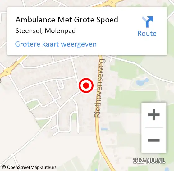 Locatie op kaart van de 112 melding: Ambulance Met Grote Spoed Naar Steensel, Molenpad op 27 januari 2018 11:22