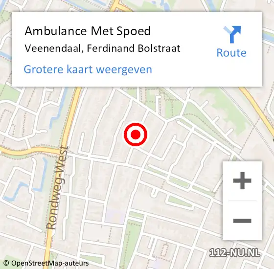 Locatie op kaart van de 112 melding: Ambulance Met Spoed Naar Veenendaal, Ferdinand Bolstraat op 27 januari 2018 12:42