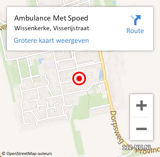 Locatie op kaart van de 112 melding: Ambulance Met Spoed Naar Wissenkerke, Visserijstraat op 27 januari 2018 18:25