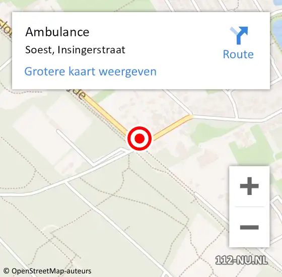 Locatie op kaart van de 112 melding: Ambulance Soest, Insingerstraat op 27 januari 2018 20:38