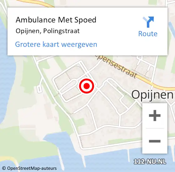Locatie op kaart van de 112 melding: Ambulance Met Spoed Naar Opijnen, Polingstraat op 28 januari 2018 02:15