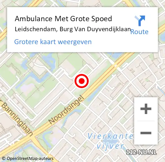 Locatie op kaart van de 112 melding: Ambulance Met Grote Spoed Naar Leidschendam, Burg Van Duyvendijklaan op 28 januari 2018 02:27