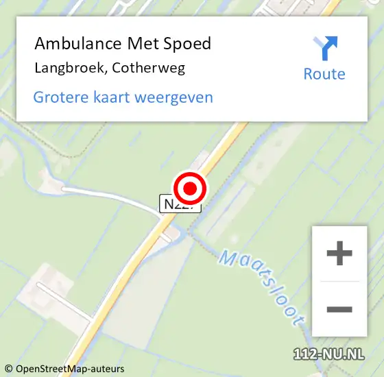 Locatie op kaart van de 112 melding: Ambulance Met Spoed Naar Langbroek, Cotherweg op 28 januari 2018 09:26