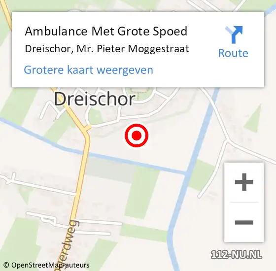 Locatie op kaart van de 112 melding: Ambulance Met Grote Spoed Naar Dreischor, Mr. Pieter Moggestraat op 28 januari 2018 12:52