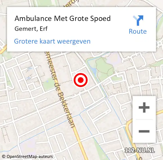 Locatie op kaart van de 112 melding: Ambulance Met Grote Spoed Naar Gemert, Erf op 29 januari 2018 10:14