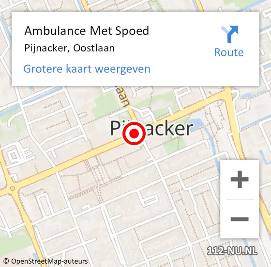 Locatie op kaart van de 112 melding: Ambulance Met Spoed Naar Pijnacker, Oostlaan op 30 januari 2018 05:13
