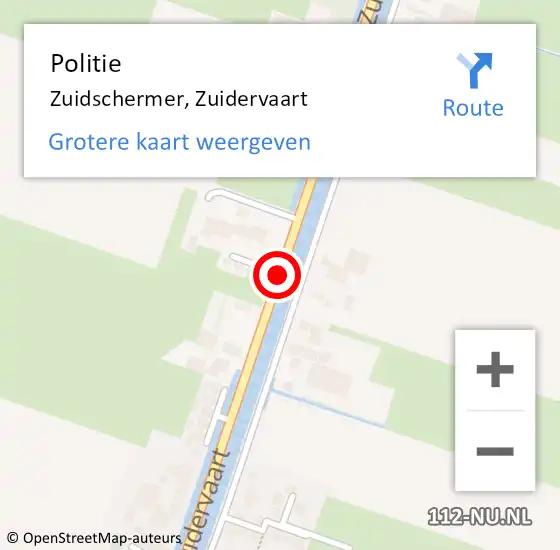 Locatie op kaart van de 112 melding: Politie Zuidschermer, Zuidervaart op 30 januari 2018 07:59