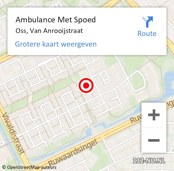 Locatie op kaart van de 112 melding: Ambulance Met Spoed Naar Oss, Van Anrooijstraat op 30 januari 2018 18:51