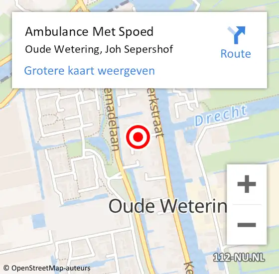 Locatie op kaart van de 112 melding: Ambulance Met Spoed Naar Oude Wetering, Joh Sepershof op 30 januari 2018 21:46
