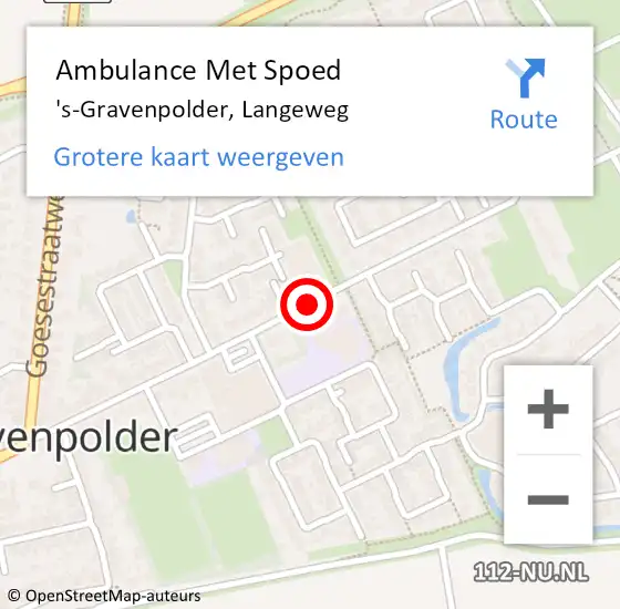 Locatie op kaart van de 112 melding: Ambulance Met Spoed Naar 's-Gravenpolder, Langeweg op 31 januari 2018 01:34