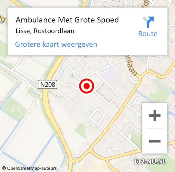 Locatie op kaart van de 112 melding: Ambulance Met Grote Spoed Naar Lisse, Rustoordlaan op 31 januari 2018 05:02