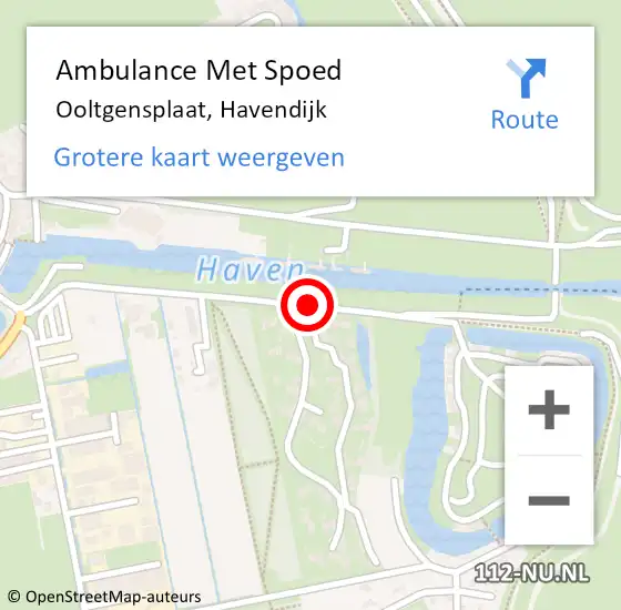 Locatie op kaart van de 112 melding: Ambulance Met Spoed Naar Ooltgensplaat, Havendijk op 31 januari 2018 06:06