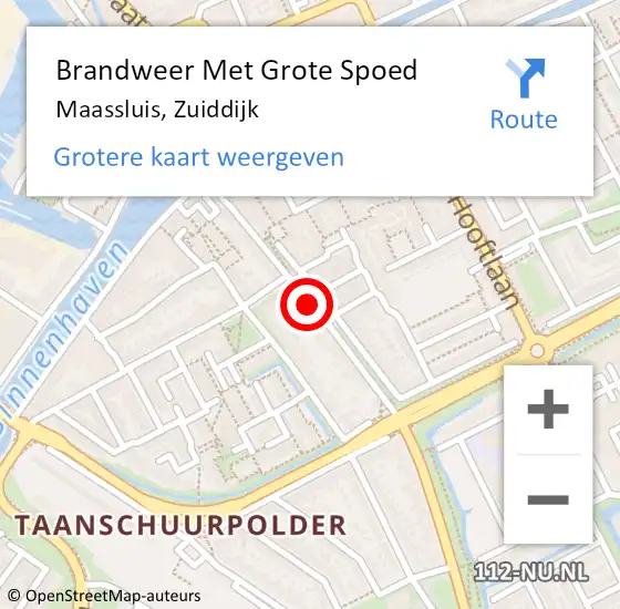 Locatie op kaart van de 112 melding: Brandweer Met Grote Spoed Naar Maassluis, Zuiddijk op 31 januari 2018 08:17