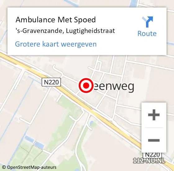 Locatie op kaart van de 112 melding: Ambulance Met Spoed Naar 's-Gravenzande, Lugtigheidstraat op 31 januari 2018 09:23