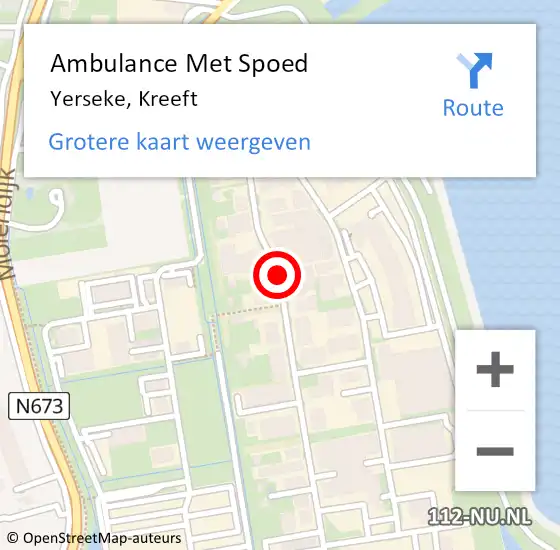 Locatie op kaart van de 112 melding: Ambulance Met Spoed Naar Yerseke, Kreeft op 31 januari 2018 10:00