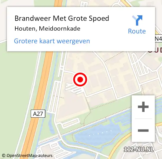 Locatie op kaart van de 112 melding: Brandweer Met Grote Spoed Naar Houten, Meidoornkade op 14 februari 2014 19:06