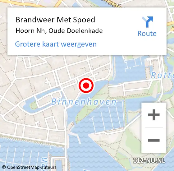 Locatie op kaart van de 112 melding: Brandweer Met Spoed Naar Hoorn Nh, Oude Doelenkade op 31 januari 2018 14:40