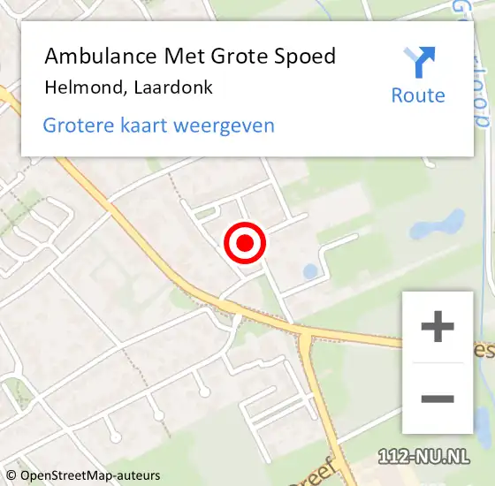 Locatie op kaart van de 112 melding: Ambulance Met Grote Spoed Naar Helmond, Laardonk op 31 januari 2018 15:32