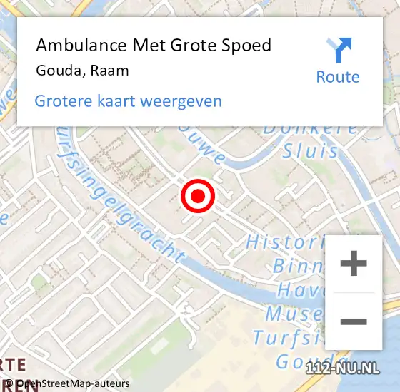 Locatie op kaart van de 112 melding: Ambulance Met Grote Spoed Naar Raam op 14 februari 2014 20:03