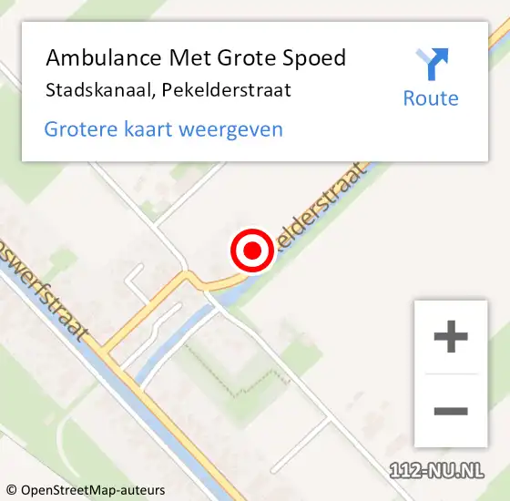 Locatie op kaart van de 112 melding: Ambulance Met Grote Spoed Naar Stadskanaal, Pekelderstraat op 1 februari 2018 01:33