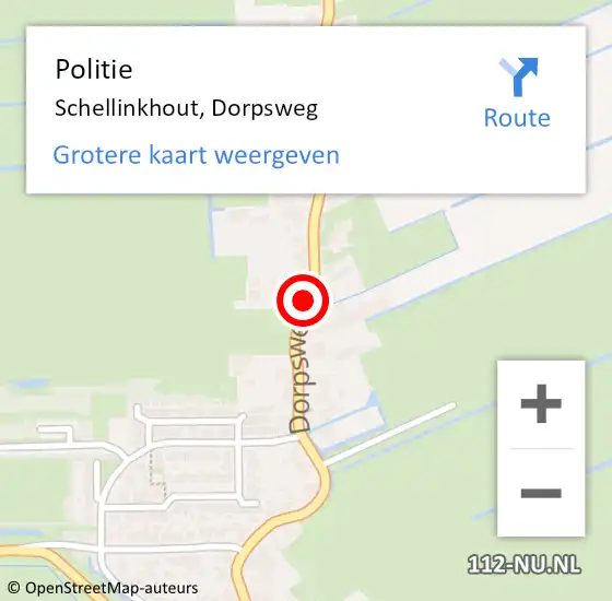 Locatie op kaart van de 112 melding: Politie Schellinkhout, Dorpsweg op 1 februari 2018 14:20