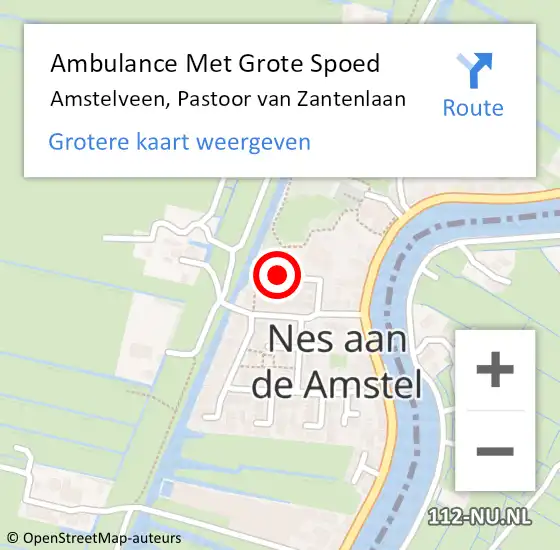 Locatie op kaart van de 112 melding: Ambulance Met Grote Spoed Naar Amstelveen, Pastoor Van Zantenlaan op 14 februari 2014 21:54