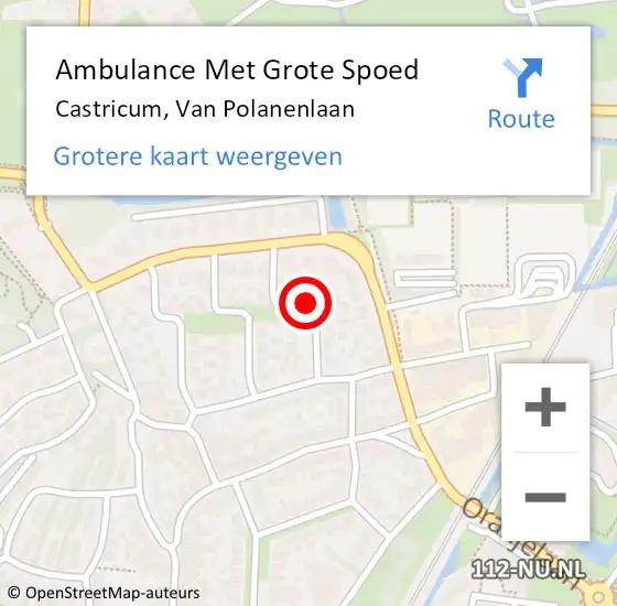 Locatie op kaart van de 112 melding: Ambulance Met Grote Spoed Naar Castricum, Van Polanenlaan op 2 februari 2018 07:54