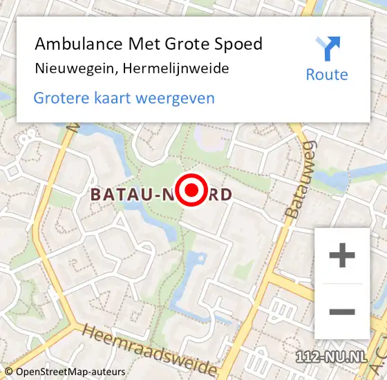 Locatie op kaart van de 112 melding: Ambulance Met Grote Spoed Naar Nieuwegein, Hermelijnweide op 2 februari 2018 10:07