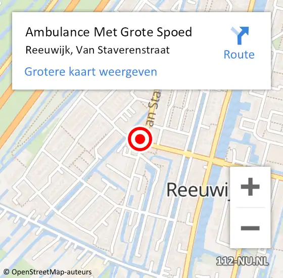 Locatie op kaart van de 112 melding: Ambulance Met Grote Spoed Naar Reeuwijk, Van Heuven Goedhartstr op 2 februari 2018 14:06