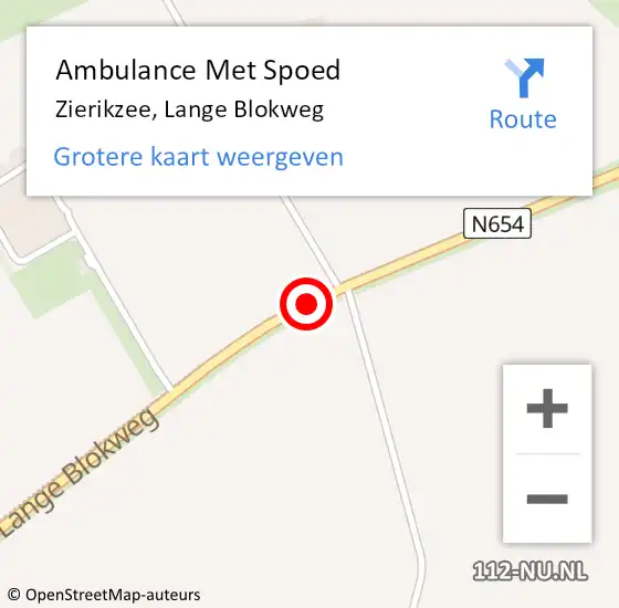Locatie op kaart van de 112 melding: Ambulance Met Spoed Naar Zierikzee, Lange Blokweg op 2 februari 2018 14:52