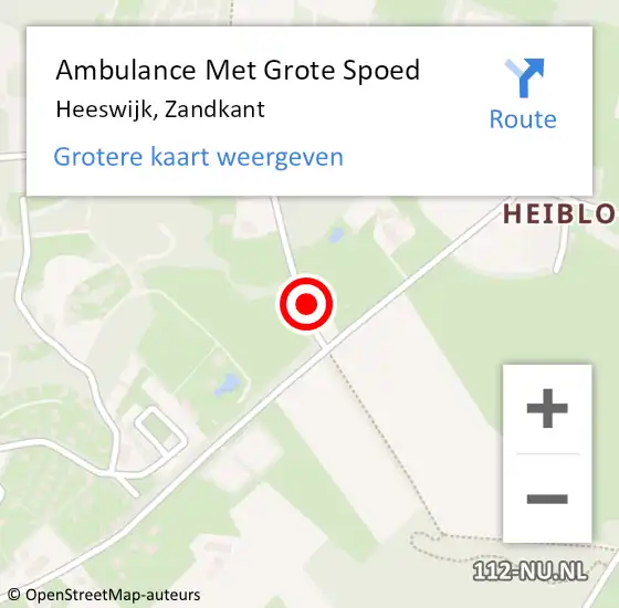 Locatie op kaart van de 112 melding: Ambulance Met Grote Spoed Naar Heeswijk, Zandkant op 2 februari 2018 18:06