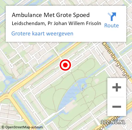 Locatie op kaart van de 112 melding: Ambulance Met Grote Spoed Naar Leidschendam, Pr Johan Willem Frisoln op 2 februari 2018 22:55