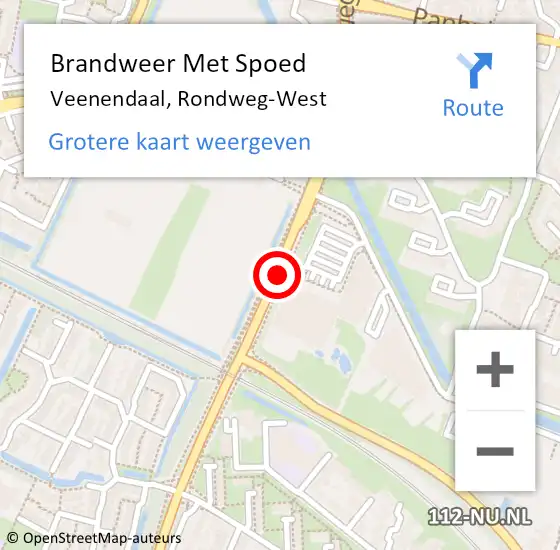Locatie op kaart van de 112 melding: Brandweer Met Spoed Naar Veenendaal, Rondweg-West op 2 februari 2018 23:34