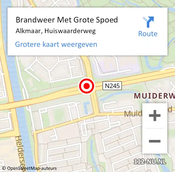 Locatie op kaart van de 112 melding: Brandweer Met Grote Spoed Naar Alkmaar, Huiswaarderweg op 3 februari 2018 00:57
