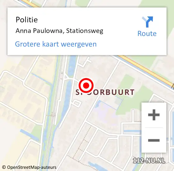 Locatie op kaart van de 112 melding: Politie Anna Paulowna, Stationsweg op 3 februari 2018 02:35