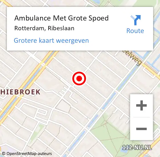 Locatie op kaart van de 112 melding: Ambulance Met Grote Spoed Naar Rotterdam, Ribeslaan op 3 februari 2018 05:33