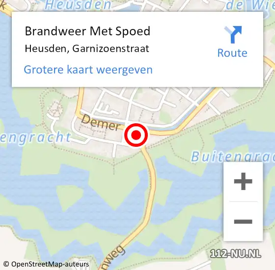Locatie op kaart van de 112 melding: Brandweer Met Spoed Naar Heusden, Garnizoenstraat op 3 februari 2018 09:57