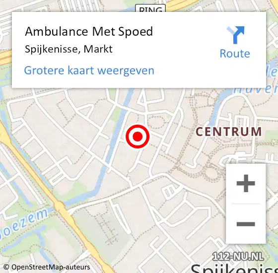 Locatie op kaart van de 112 melding: Ambulance Met Spoed Naar Spijkenisse, Markt op 3 februari 2018 15:21
