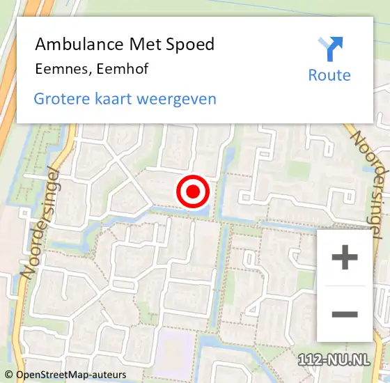 Locatie op kaart van de 112 melding: Ambulance Met Spoed Naar Eemnes, Eemhof op 4 februari 2018 11:08
