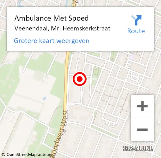 Locatie op kaart van de 112 melding: Ambulance Met Spoed Naar Veenendaal, Mr. Heemskerkstraat op 4 februari 2018 16:20