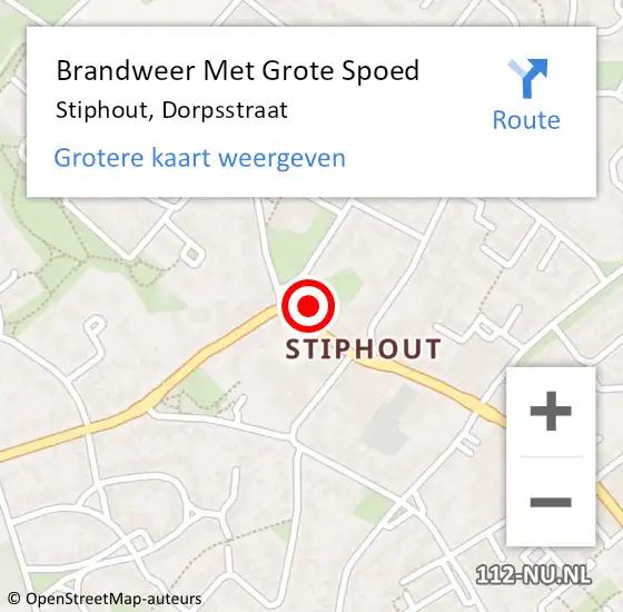 Locatie op kaart van de 112 melding: Brandweer Met Grote Spoed Naar Stiphout, Dorpsstraat op 4 februari 2018 16:40